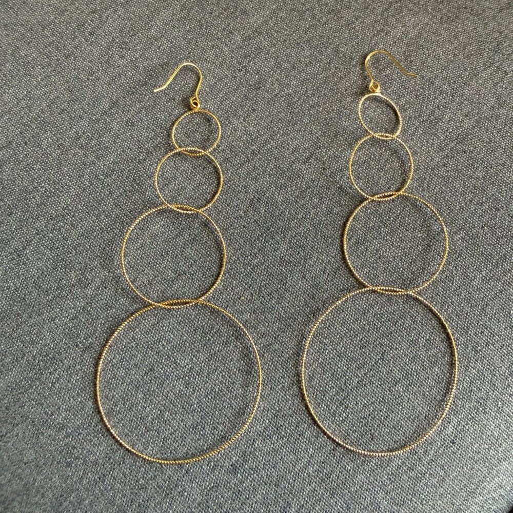 PANACEA Textured multi four HOOP EARRINGS